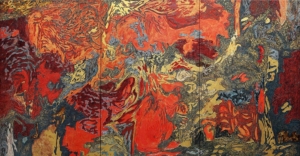 正觀藝術位於高雄駁二，展出越南漆畫家阮長靈之作品：奇蹟的誕生