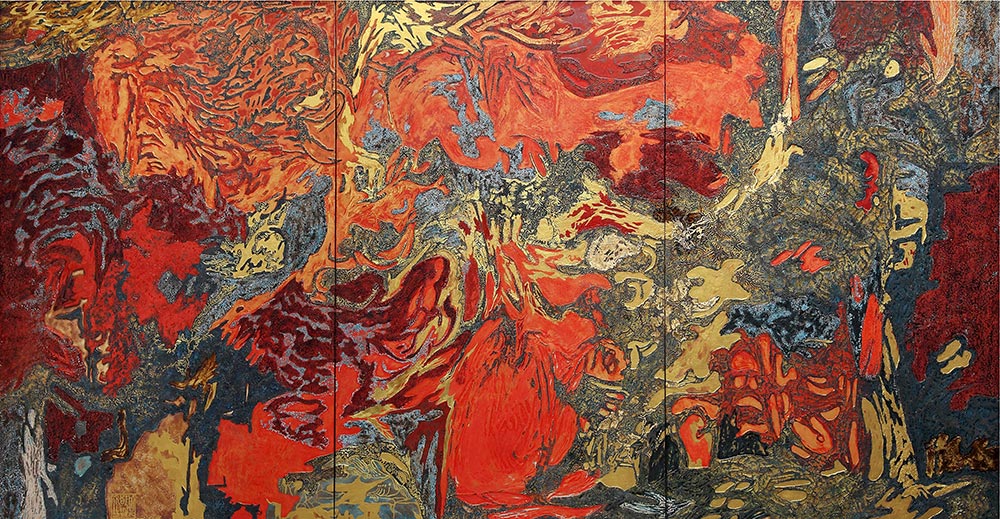 正觀藝術位於高雄駁二，展出越南漆畫家阮長靈之作品：奇蹟的誕生