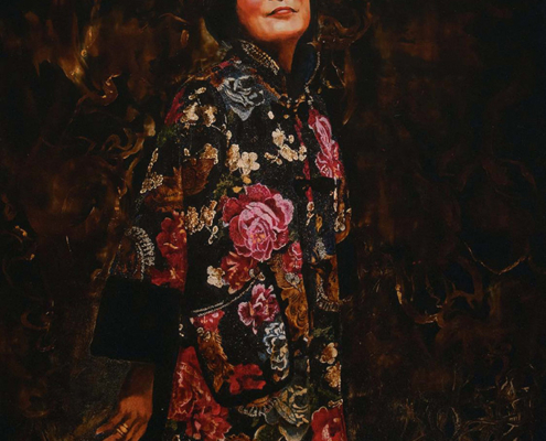 正觀藝術林文娟總監_越南漆畫_陳俊龍繪製肖像畫