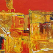 正觀藝術位於高雄駁二，緊鄰高雄港牌樓，展出越南漆畫家阮長靈之作品：公寓